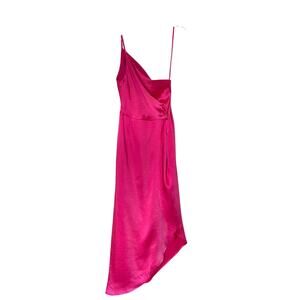 O.P.T. OnePrettyTime Formal One Shoulder Slit Barbie Dress Gown Pink Size XS NEW